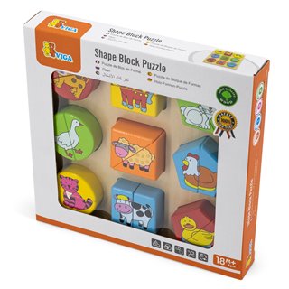 Viga Toys® Wooden Geometric Shape Sorting Puzzle